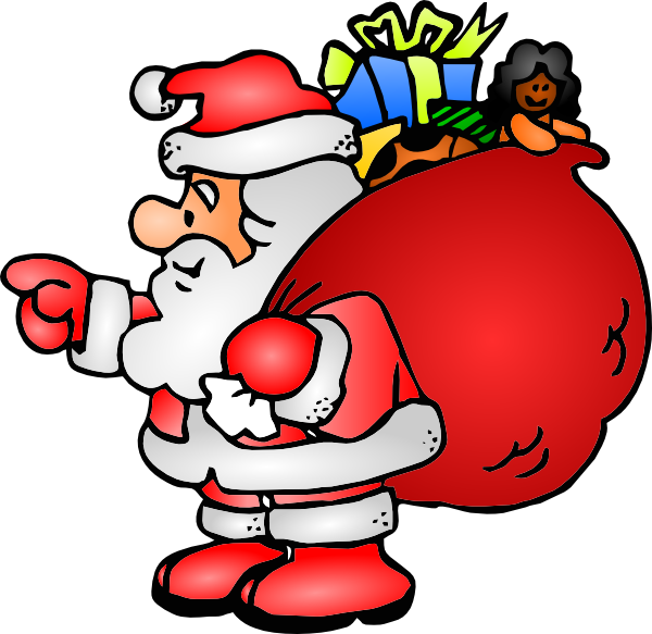 Santa Claus With His Bag clip art - vector clip art online ...