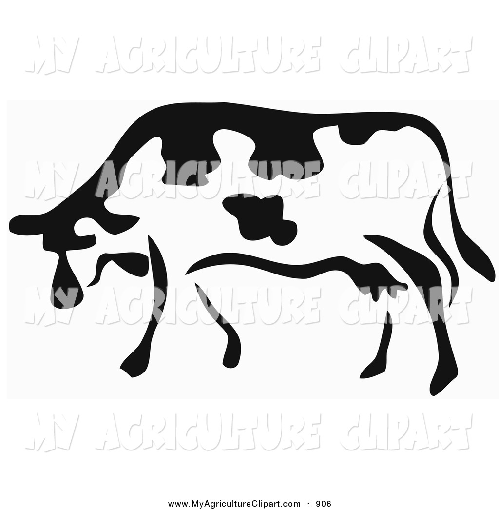Vector Agriculture Clipart of a Black and White Paintbrush Stroke ...