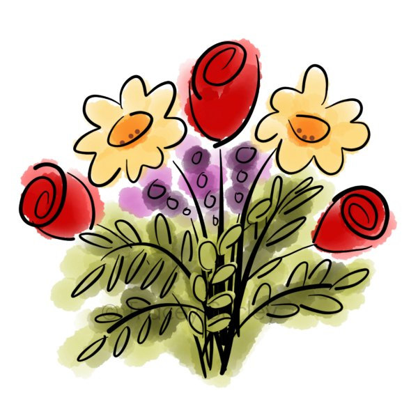 Popular items for flower bouquet art on Etsy