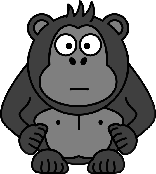 Gorilla Carton clip art - vector clip art online, royalty free ...