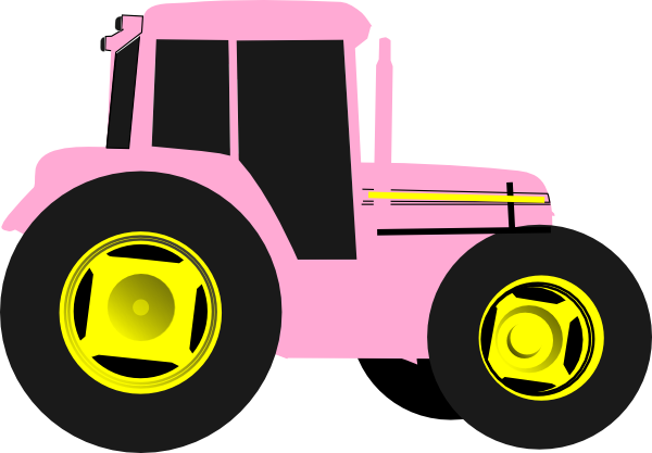 Pink Tractor clip art - vector clip art online, royalty free ...