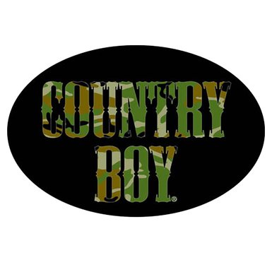 Amazon.com: Country Boy Camo Oval Logo Bumper Sticker: Clothing