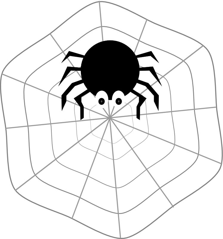 Clipart - Spider on Web
