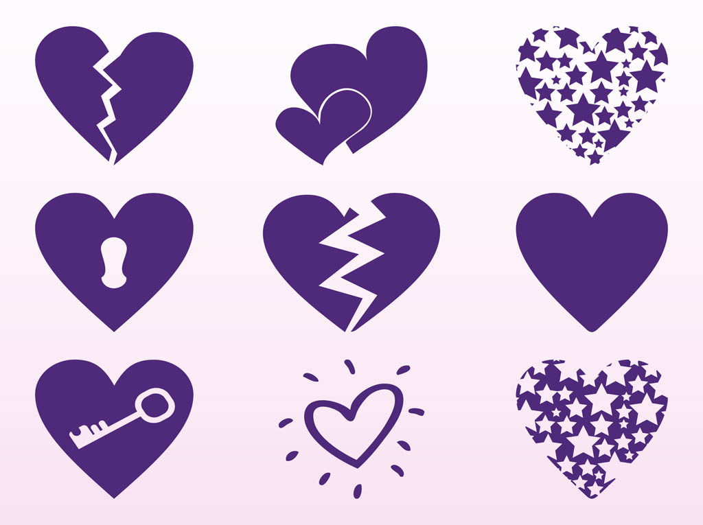 Purple Hearts Set