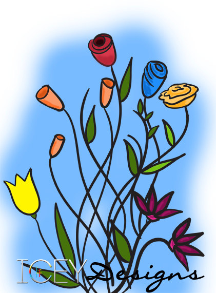 Flower Clipart Floral Vines Bouquet Clipart by IceyDesigns on Etsy
