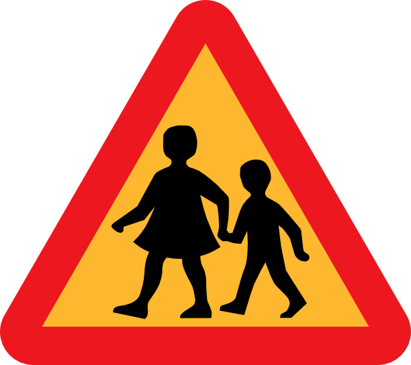 Child And Parent Crossing Road Sign clip art - vector clip art ...