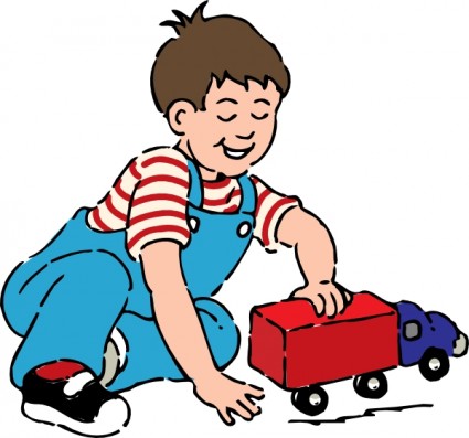 Boy Playing With Toy Truck clip art Vector clip art - Free vector ...