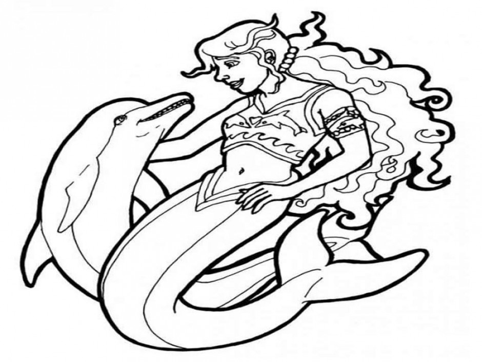 Cute Colorable Mermaid Design Clip Art Coloring Page Id 29679 ...