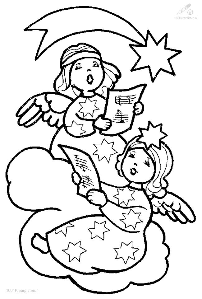 1001 COLORINGPAGES : Christmas >> Angels >> Singing Angel Coloring ...
