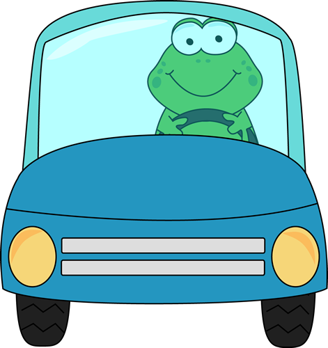 Frog Driving a Car Clip Art - Frog Driving a Car Image
