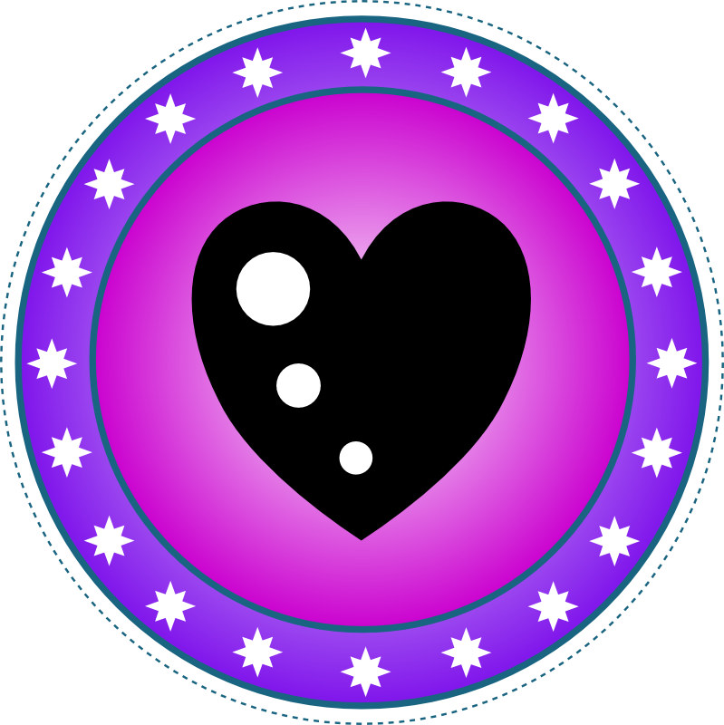Clipart - Heart Badge Purple