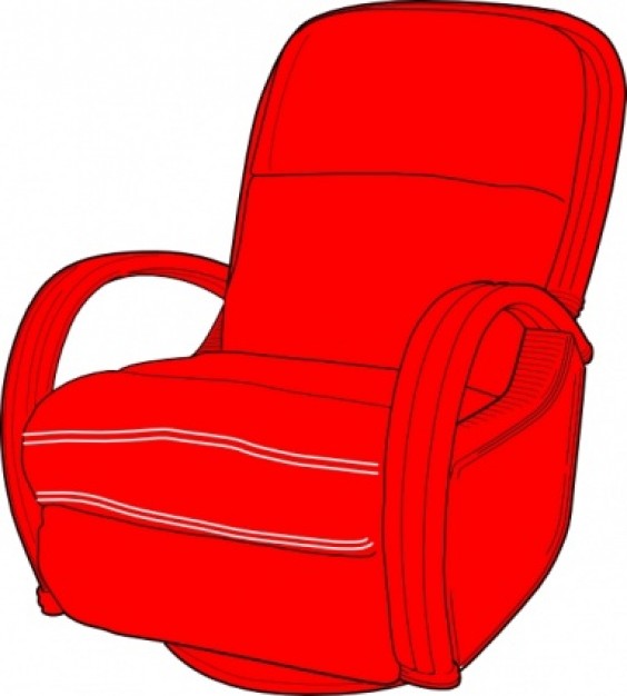 Lounge Chair Red clip art Vector | Free Download