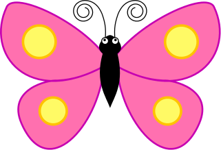 Butterfly Spotted Wings Pink Clip Art Download
