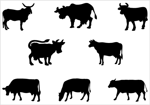 Cow Silhouette Vector GraphicsSilhouette Clip Art