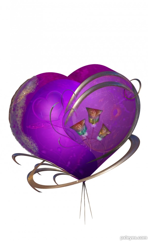 Create a Gorgeous Purple 3D Heart with Ornaments - Photoshop ...