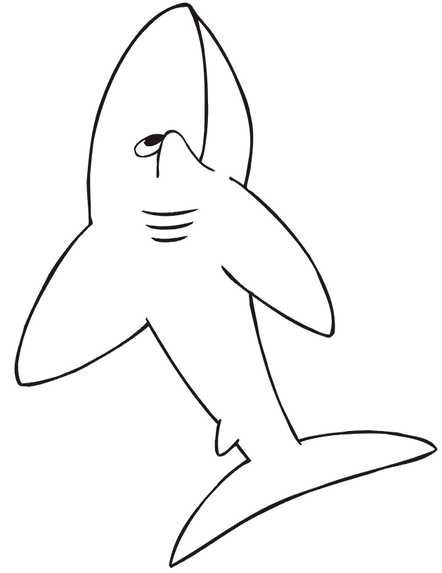 Shark Coloring Page Cartoonish Shark Tommys Nd Birthday Pinte 2014 ...