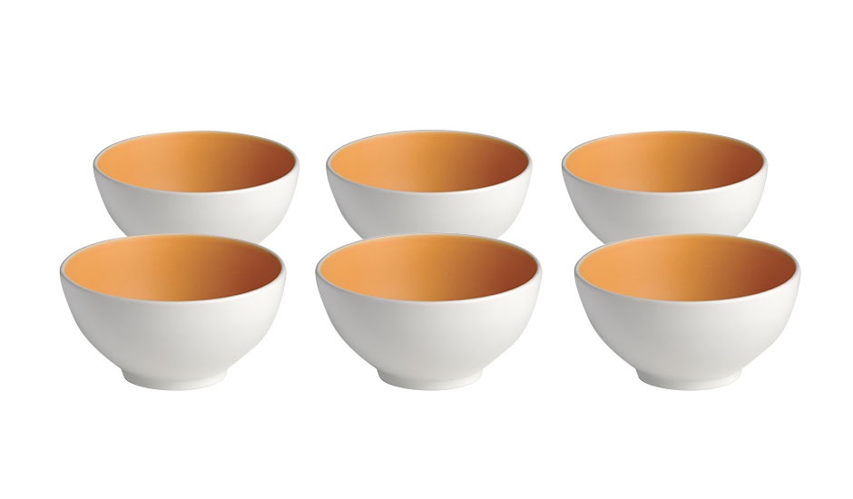 MONOQI | 6 Cereal Bowls - Orange