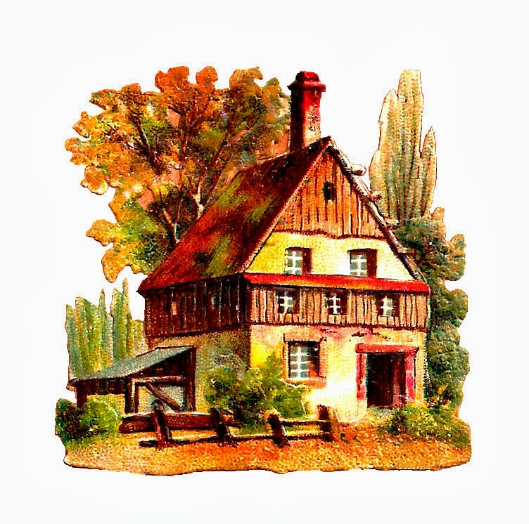 Antique Images: Free House Clip Art: 2 Antique House Graphics of ...