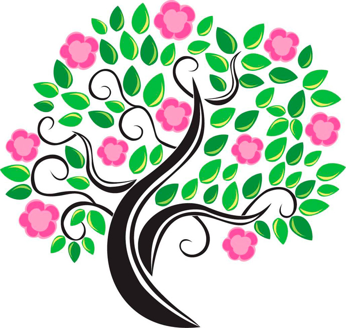 Cherry Blossom Tree with Floral Vectors | Webbyarts - Download ...