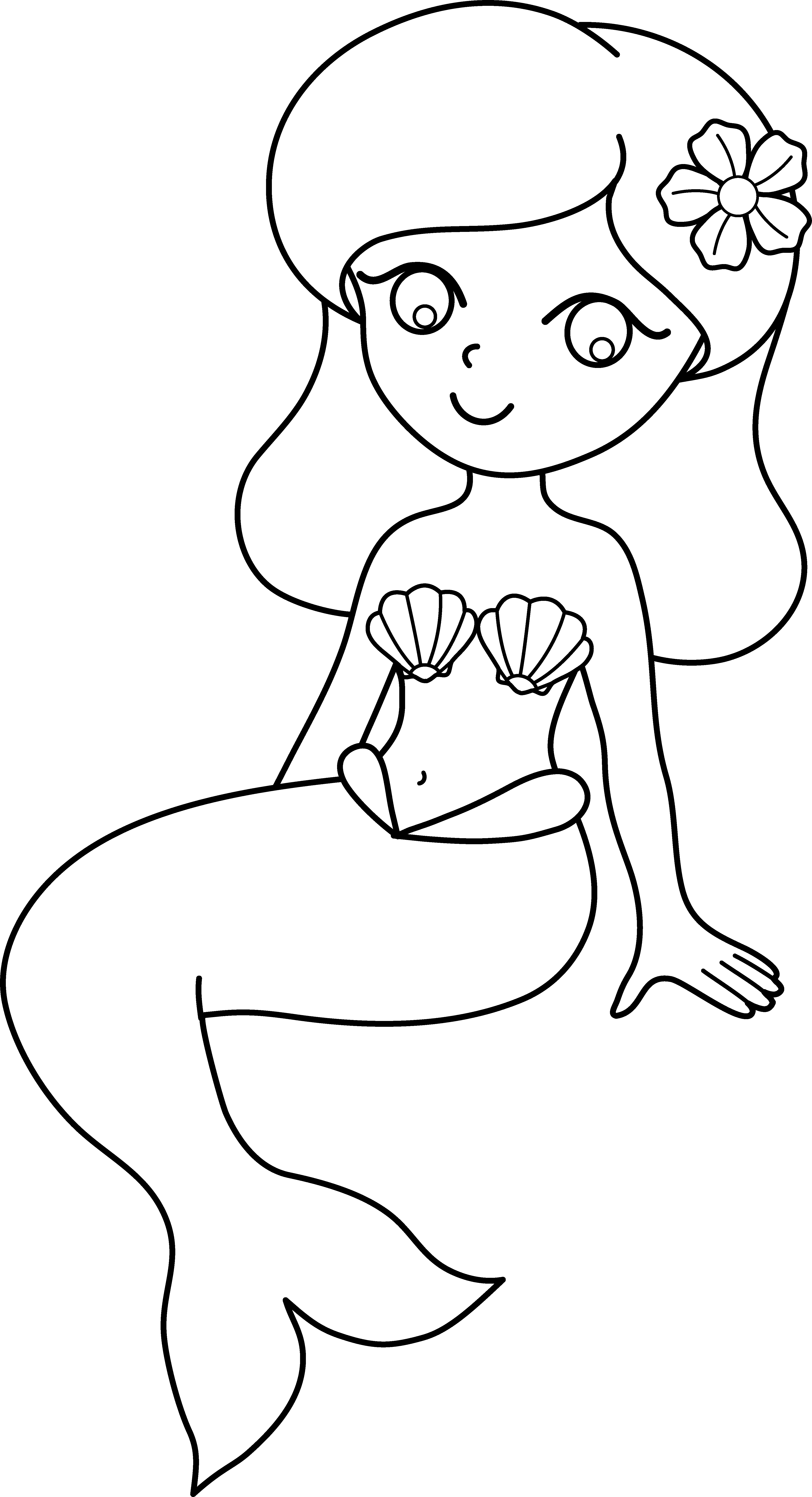cute colorable mermaid design clip art coloring page id 29679 ...