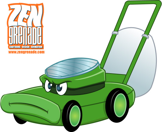 lawnmower cartoon character