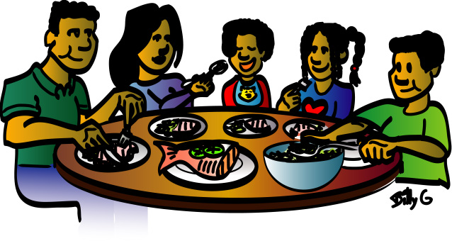 free clipart family at dinner table - photo #4