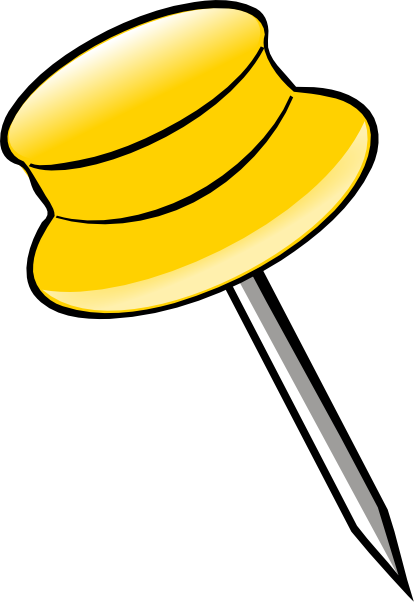 Pin - Yellow clip art - vector clip art online, royalty free ...