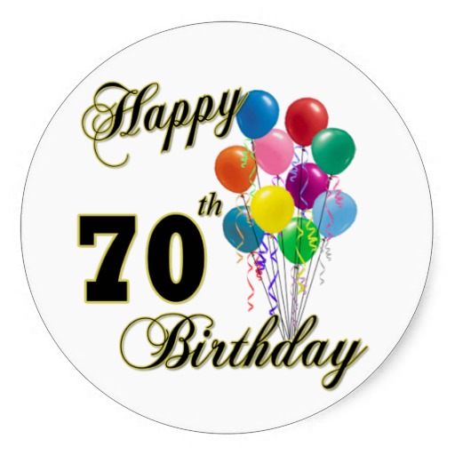 70th Birthday Party Stickers, 70th Birthday Party Sticker Designs
