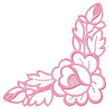 Borders Embroidery Design: Corner Pink Floral Border from Gunold ...