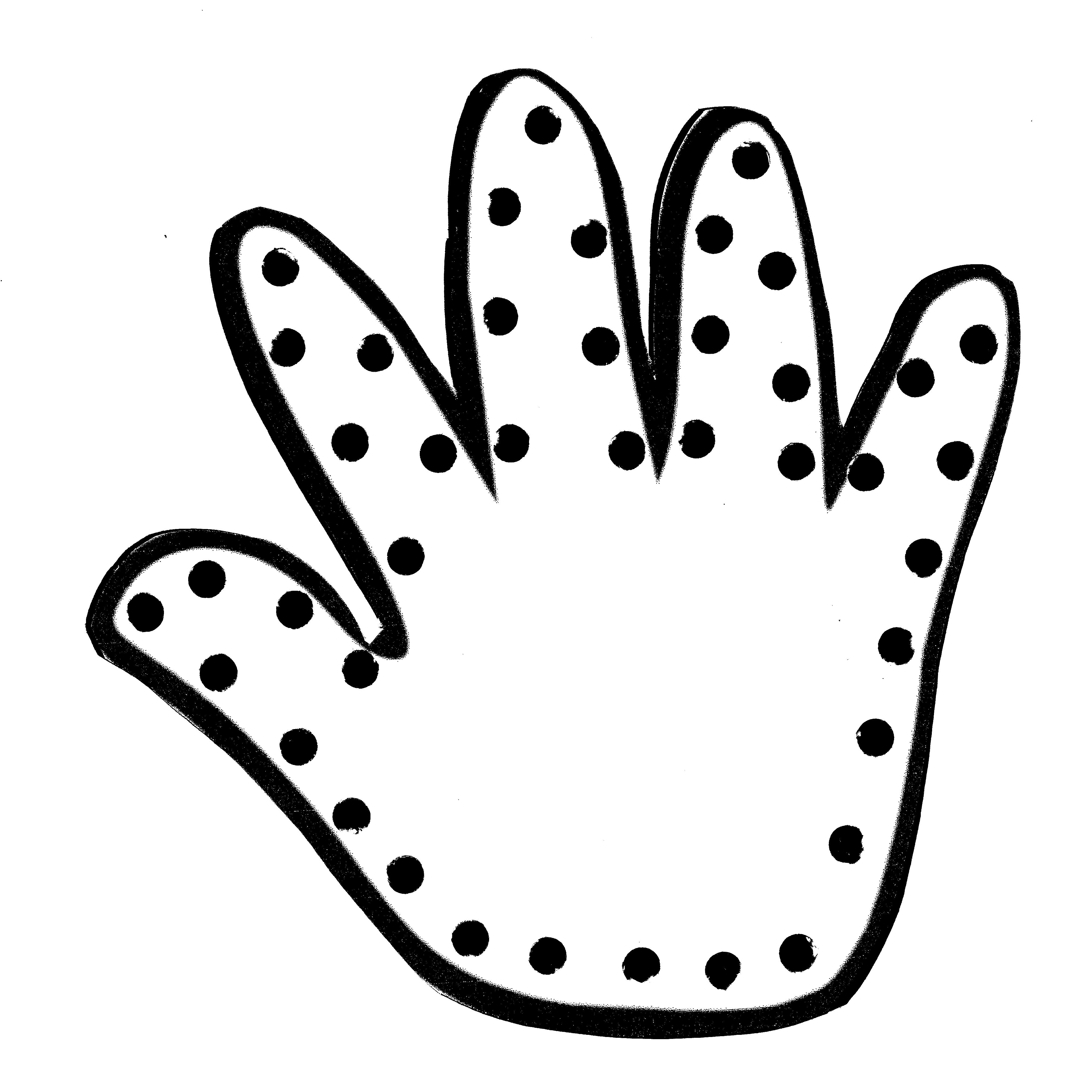 Handprint Coloring Page - Cliparts.co