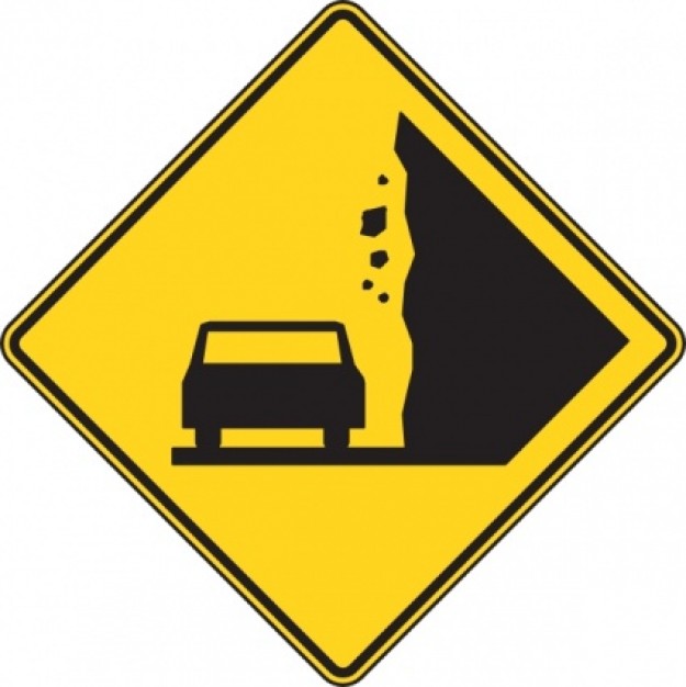 Falling Rocks Sign clip art Vector | Free Download