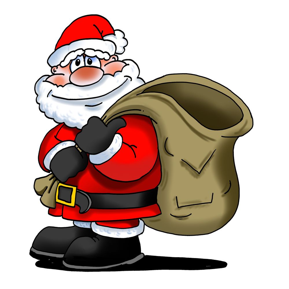 Father Christmas Cartoon Pics : Free Christmas Picture - Retro Santa
