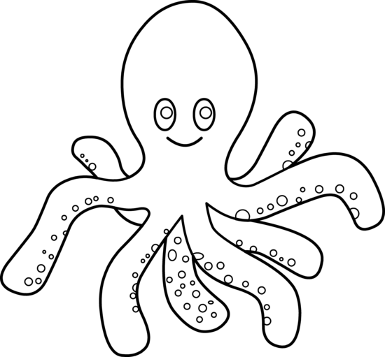 Octopus Coloring Page - Free Clip Art