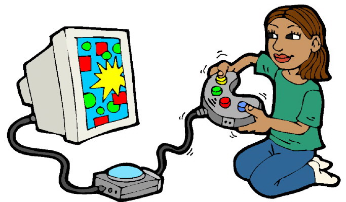 Pix For > Kids Playing Video Games Clip Art