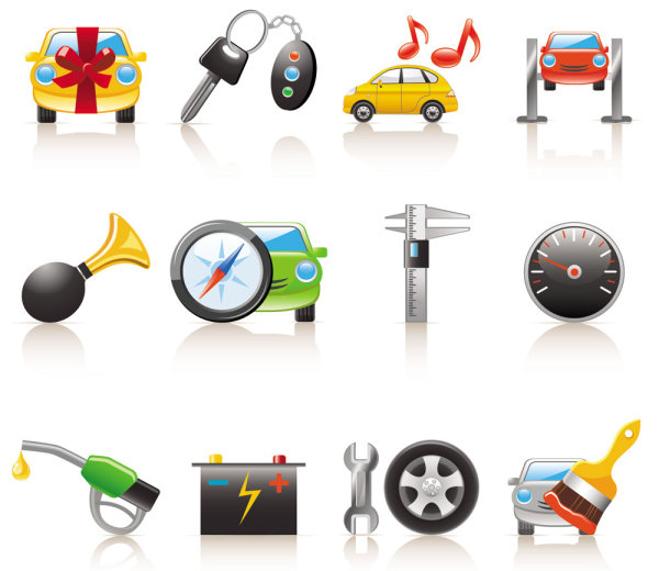 Cartoon cars and peripheral products icons | Download Free Vectors ...
