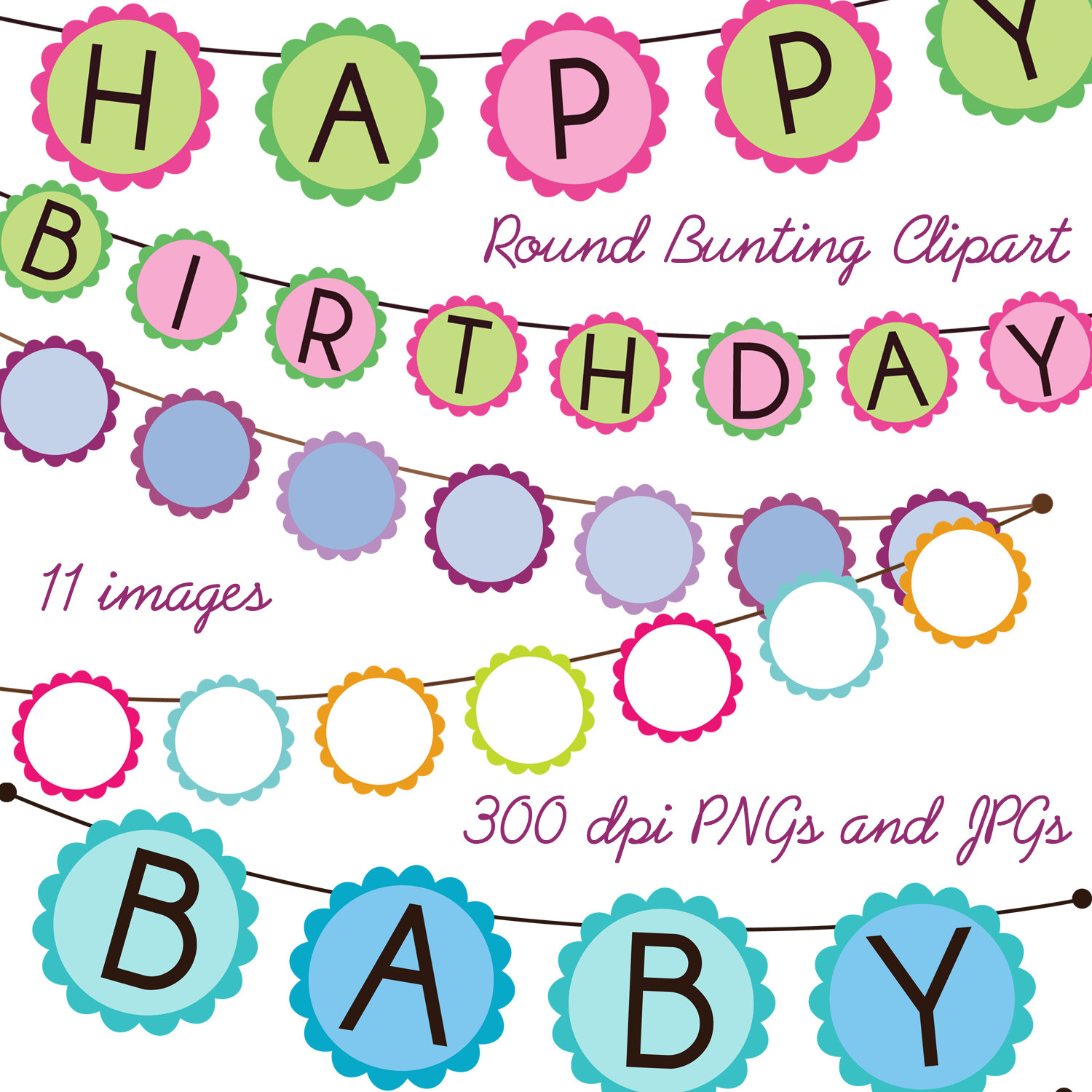 Popular items for bunting clip art on Etsy