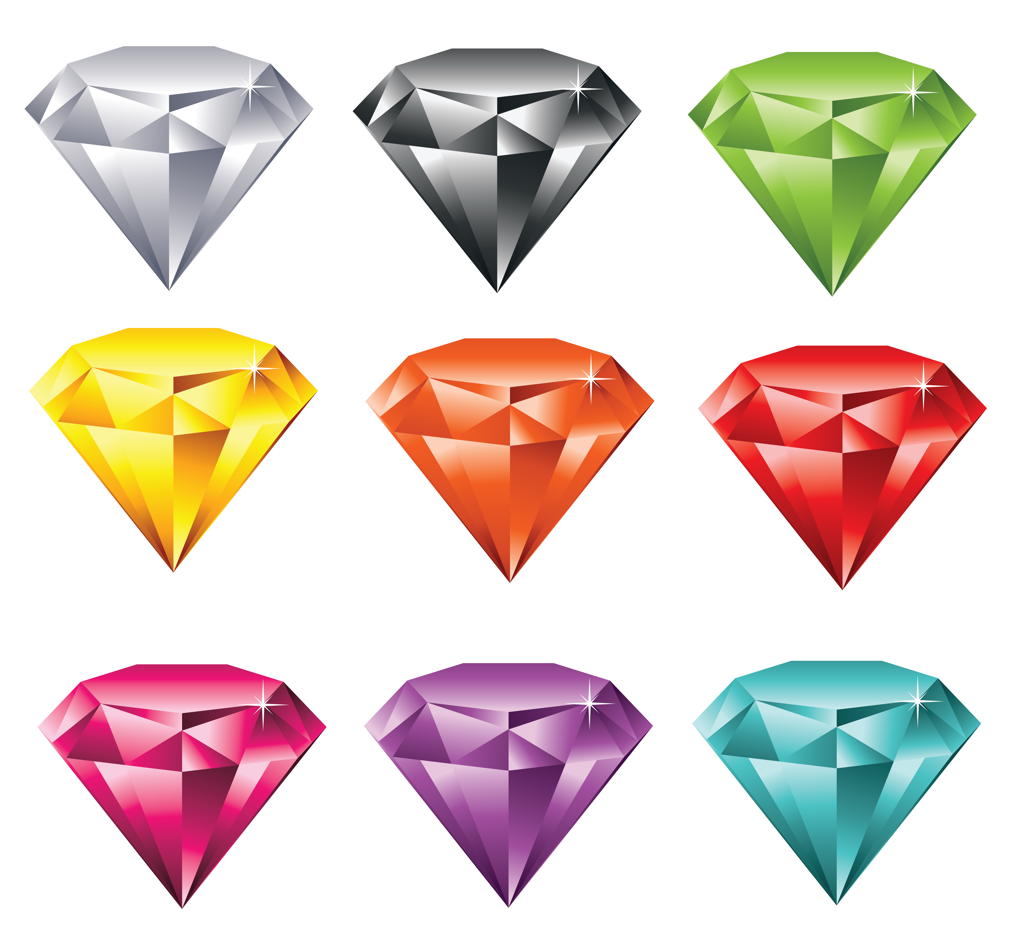 Multicolor Diamonds Set PNG Clipart