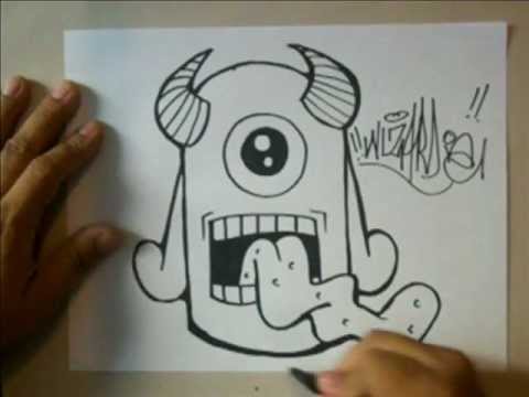 How to draw a one eye sticker character - YouTube