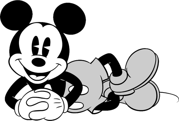 Black & White Mickey Clipart