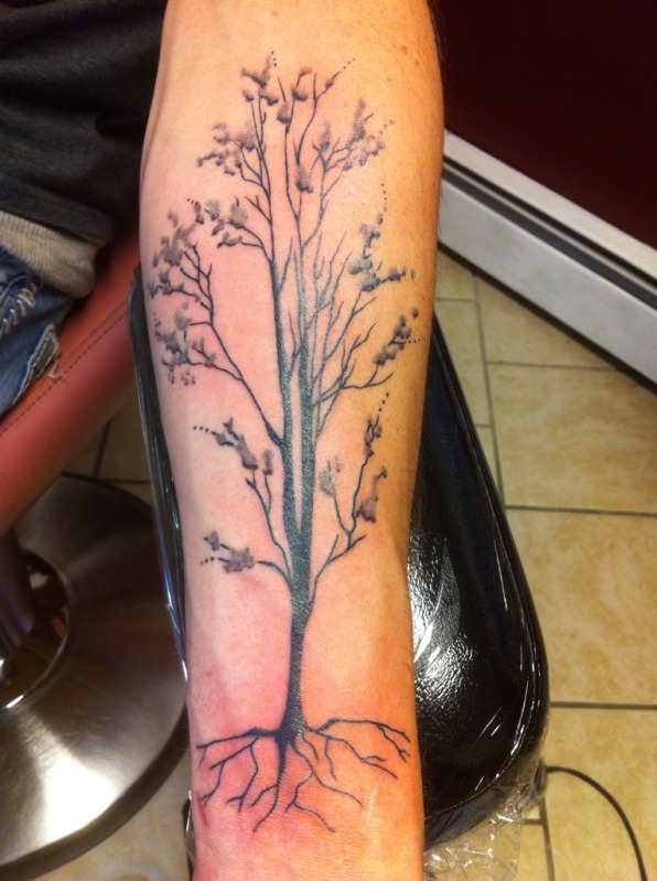 Simple Black and Gray Tree Tattoo by CandiceTheTattooist on DeviantArt