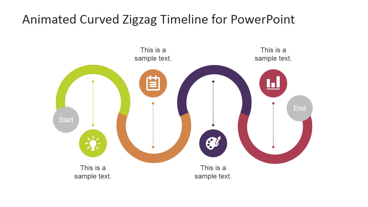 Animated Curved Zigzag Timeline for PowerPoint - SlideModel