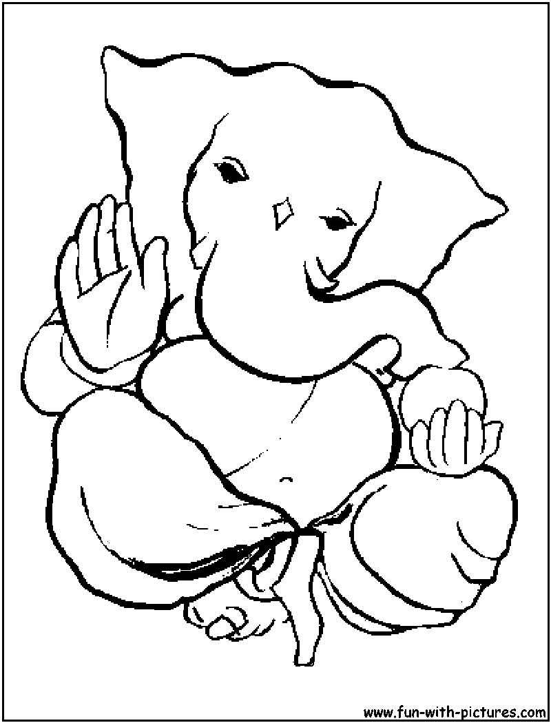 Free coloring pages of bal ganesh