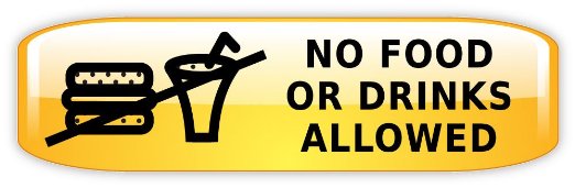 Amazon.com: No food or drinks allowed sign sticker decal 7" x 2 ...
