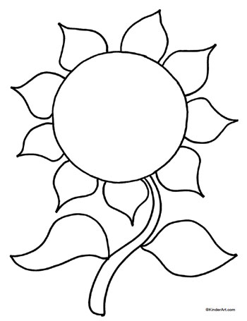 Sunflower Coloring Page. Printable Pages from KinderArt and ...