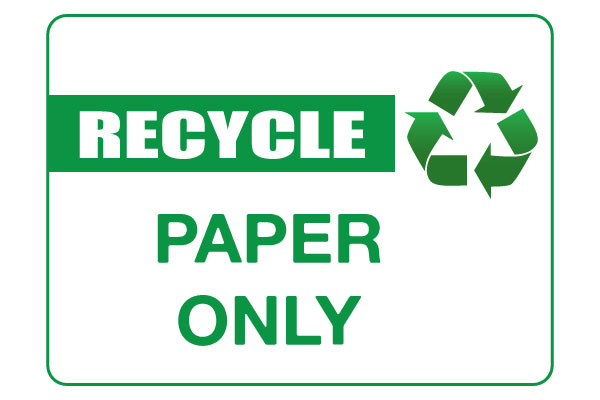 Printable Recycle Paper Sign Free PDF Recycle Paper Only Sign Download