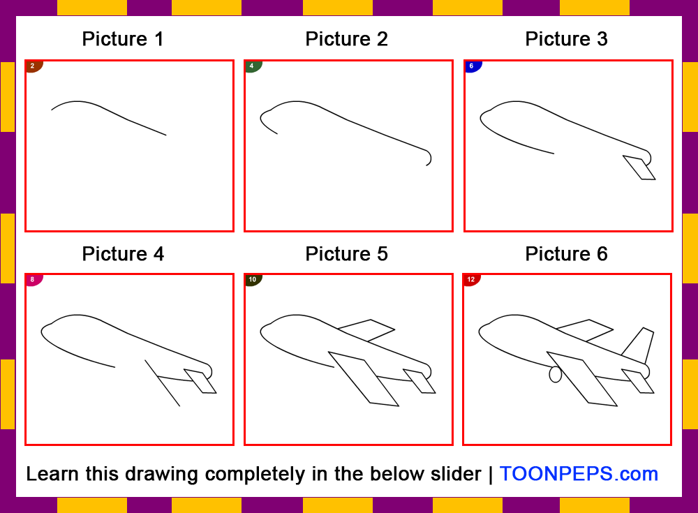 how to draw a simple airplane step by step