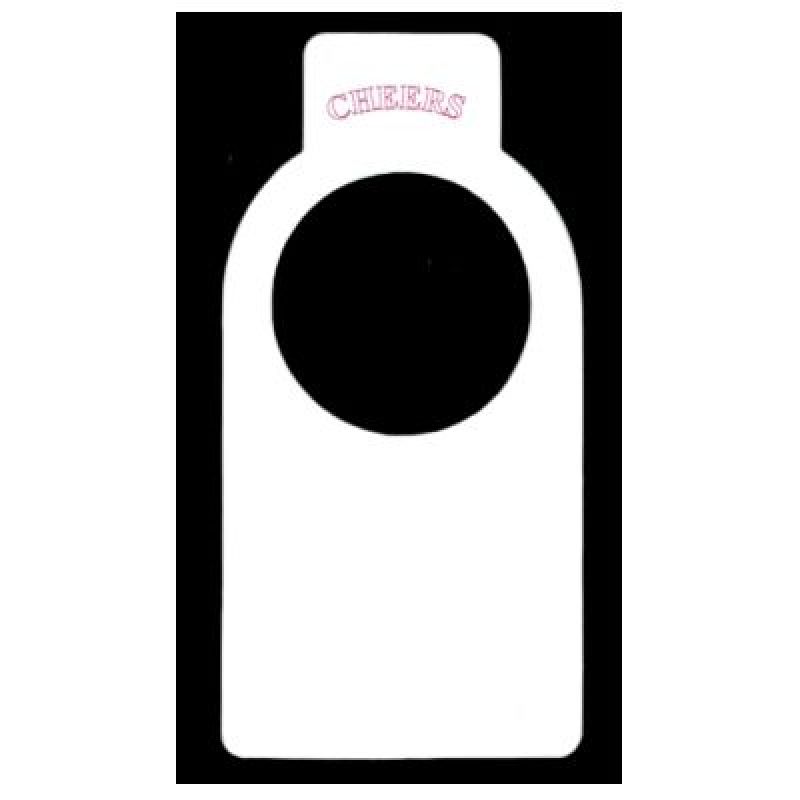 Bottle neck tags, white plastic 'cheers' (pack of 20) - Wine ...