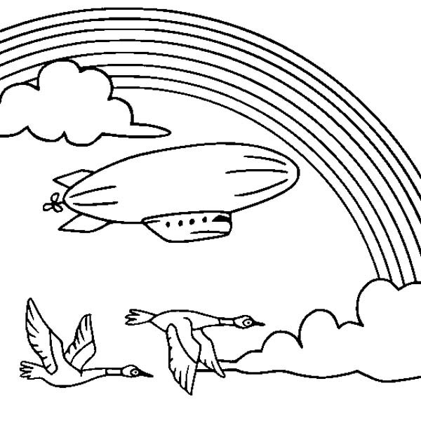 Free coloring pages of blimp
