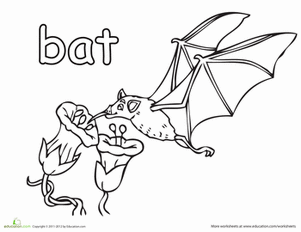 Fruit Bat | Coloring Page | Education.com