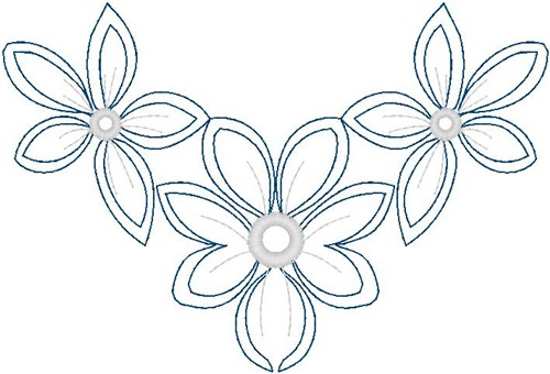 Floral Embroidery Design: Flowers Outline from Hirsch